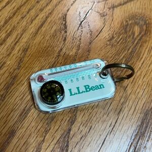 L.L.Bean Thermometer Compass Keyring Key Chain Made in USA Vintage 80s